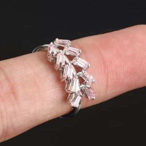 Pink topaz wreath sterling silver ring sz 7